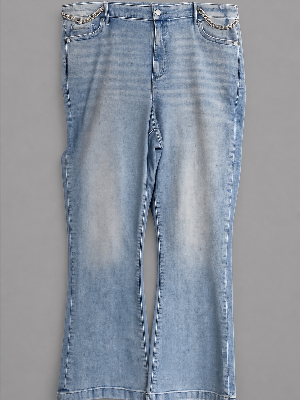 NWT - Karl Lagerfeld Light Blue Flare Jeans with Subtle Fade